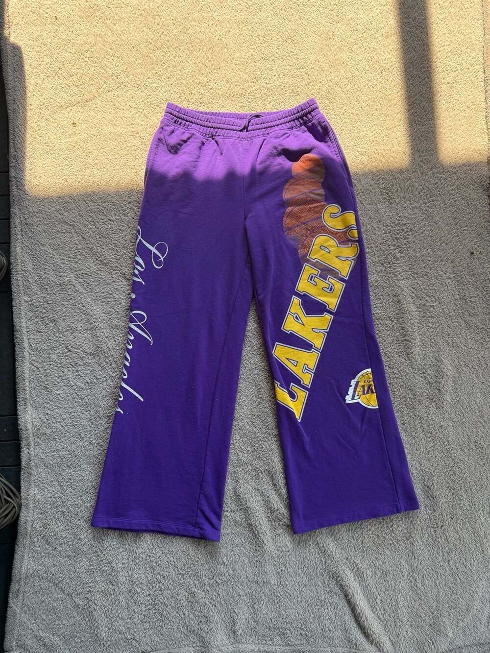 NBA Los Angeles Lakers Sweatpants Size L Purple Wide Leg
